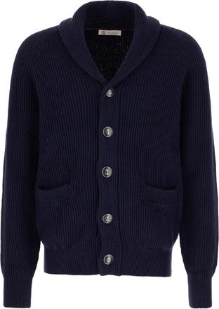 Brunello Cucinelli Cardigans - Heren - Vesten - Blauw - L - Truien & Vesten