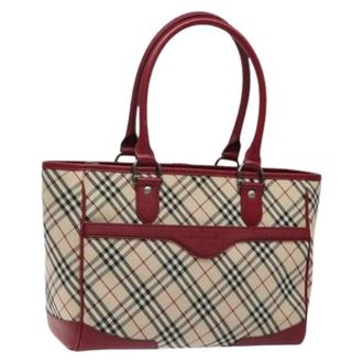 Burberry Pre-owned Tote Bags, female, Beige, Size: ONE SIZE Pre-owned Canvas Shoulder Bag