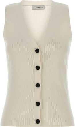 Anine Bing Ivory Wool Blend Lawrence Vest