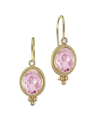 I.Reiss Company 14K 6.77 Ct. Tw. Diamond & Rose Quartz Drop Earrings