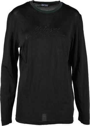 Diesel Black Fluid Rayon-Blend T-Shirt