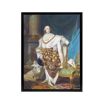 Artery8 Duplessis King Louis XVI Royal Portrait Framed Canvas Wall Art Print | Size: W24 x H32