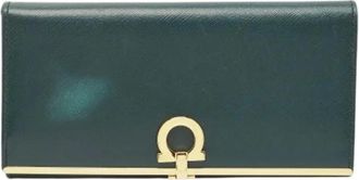 Ferragamo Pre-owned Wallets, female, Green, Size: ONE SIZE Pre-owned Gancio Flap Wallet
