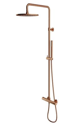 Omnires Omnires Y - Set De Ducha Con Termostato, Di&aacute;metro 25 Cm, Cobre Cepillado Y1244sucpb