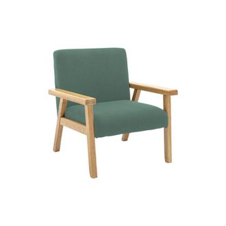 Sweeek Sill&oacute;n infantil escandinavo de pana y madera de caucho, kaki oscuro