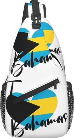 Generic I Love Bahamas Crossbody Bag Breathable Cross Body Bag Lightweight Sling Backpack For Casual Men Outdoors