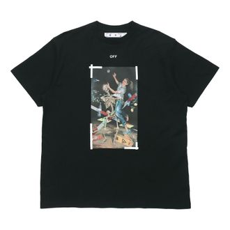 Off-white Chest Painting Printing Short Sleeve Black OMAA038F20FAB0151001