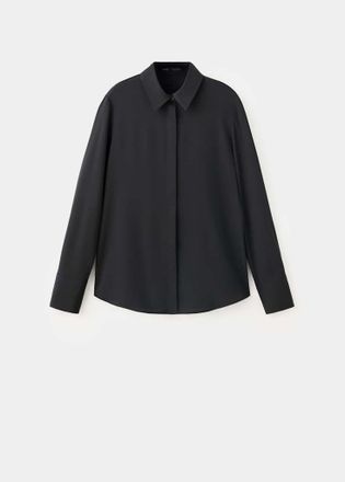 Mango Camicia raso chiusura nascosta nero - Donna - XXS - MANGO