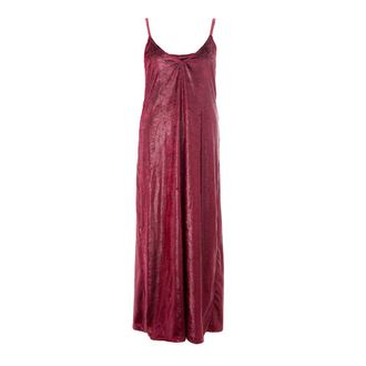 Lardini Fluwelen Slip Dress Met Sleufhals Mouwloze Maxi Jurk