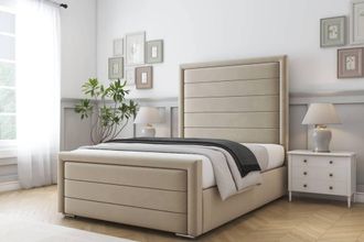 Comfort Beds Anna Coniston Bed Frame With Mattress-50 Upholstered in Cream | Size: Super King
