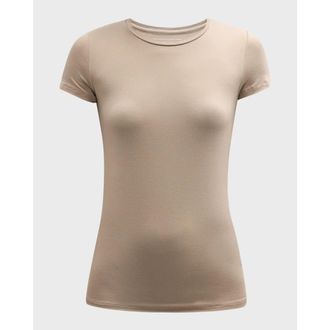 Majestic Filatures Soft Touch Short Sleeve Crewneck T-Shirt in Desert at Nordstrom, Size 3