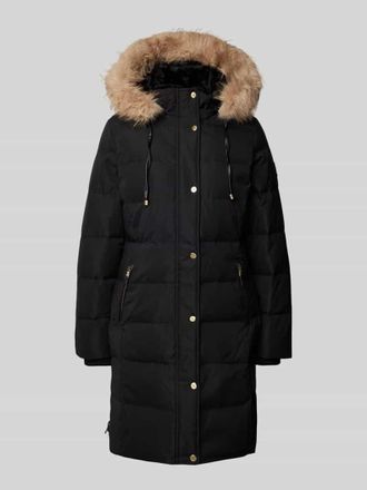 Lauren Ralph Lauren Steppmantel mit Kapuze mit Kunstfellbesatz in Black, Gr&ouml;&szlig;e S