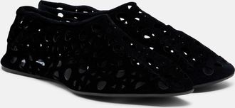 Alaia Ala&iuml;a Vienne suede ballet flats