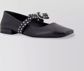 Versace studded leather ballerina shoes