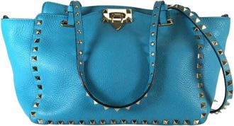 Valentino Pre-owned Tote Bags, female, Blue, Size: ONE SIZE Pre-owned Leather Satchel Bag