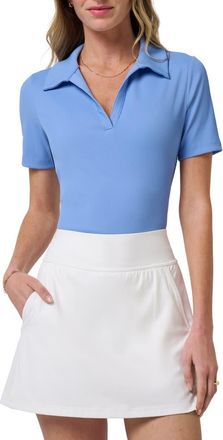 Travis Mathew Moveknit Rib V-Neck Polo in Cornflower Blue at Nordstrom, Size Xx-Large