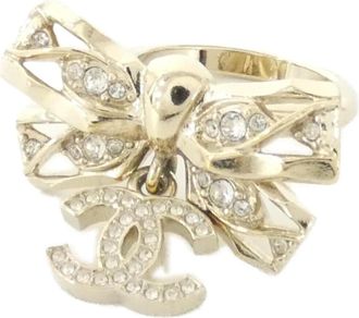 Chanel Gold Clear Band Ring (Pre-Owned)