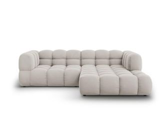 Cosmopolitan Design Sof&aacute; esquinero modular derecho 3 plazas de terciopelo beige claro