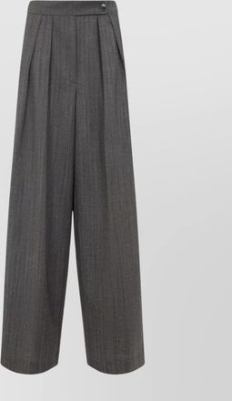 Dries Van Noten high waist wide leg trousers with button detail