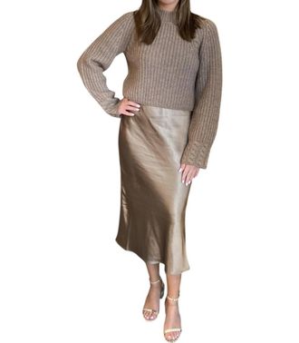 Design History Kaz Sweater & Dress In Umber