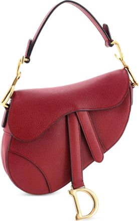 Dior Borsa a spalla Saddle mini in pelle - Rosso