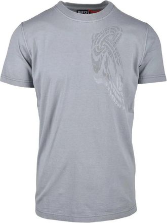 Diesel Grey Graphic Cotton T-Shirt