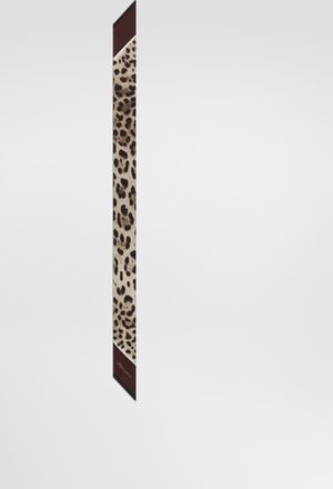 Dolce & Gabbana Leo-print Silk Twill Bandeau - Woman Scarves And Silks Brown Pz