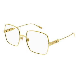 Gucci Glasses, female, Yellow, Size: 55 MM Square Metal Optical Frame