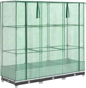 vidaXL Vidaxl - Raised Bed with Greenhouse Cover Rattan Look 120x40x123 cm