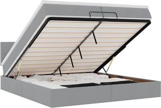 vidaXL Estructura De Cama Otomana Con Colch&oacute;n Gris Claro 200x200 Cm Vidaxl