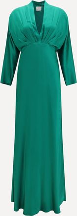 Forte_Forte FORTE_FORTE Silk satin Long Dress with royal V-neck Female II