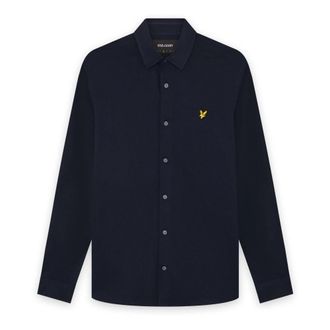 Lyle & Scott Pique Jersey Shirt - Heren - Casual Overhemden - Blauw - S - Overhemden