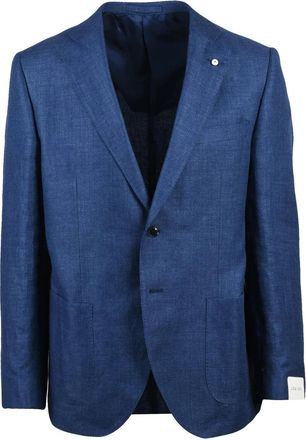 L.B.M. 1911 Royal Blue Linen Wool Rounded Jacket