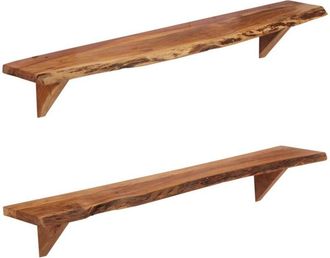 vidaXL Vidaxl - Estantes de pared 2 unidades madera maciza acacia 110x20x18 cm