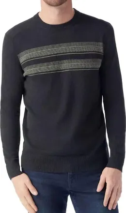 Smartwool Mens Sparwood Stripe Crew Sweater In Charcoal-Winter