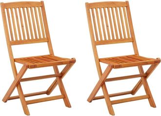vidaXL Sillas Plegables (2 Unidades) De Madera Maciza De Eucalipto. Vidaxl