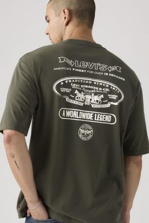 Levi's T-shirt con tasca a mezze maniche con stampa - Uomo - L - Verde / Worldwide Legend Utility Kambaba