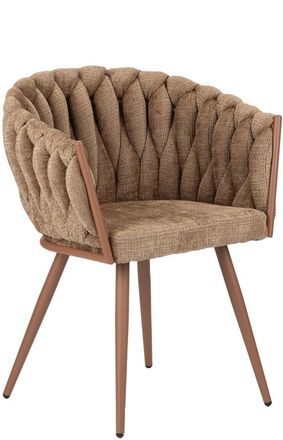 Global Interiors Design Armlehnstuhl Wave mit Strukturstoff - Caramel