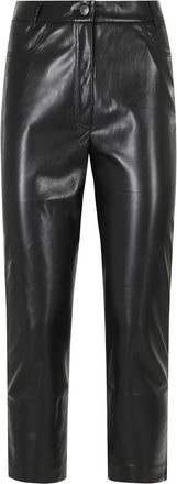 Andamane Axelle Capri Broek - Dames - Straight fit broeken - Zwart - S - Leer - Broeken