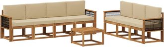 vidaXL Conjunto De Sof&aacute;s De Exterior 7 Uds. Natural Vidaxl