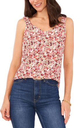 Vince Camuto Womens Sunset Ditsy Tank Brown Size X-Large