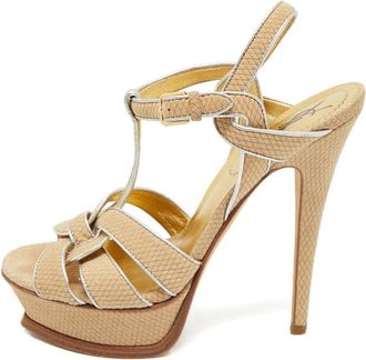 Saint Laurent Sandali in pelle scamosciata - Toni neutri