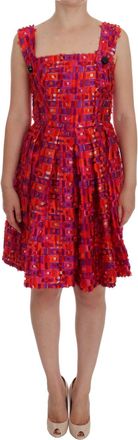 Dolce & Gabbana Womens Dress Geometric Print Mini - Red Silk - Size EU 36 (Womens)