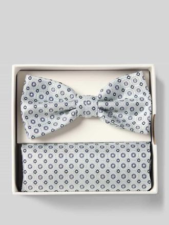 Prince Bowtie Fliege und Einstecktuch im Set aus reiner Seide in Gruen, Gr&ouml;&szlig;e 1