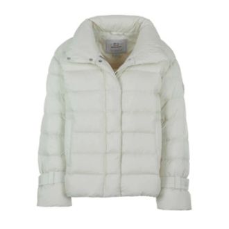 Woolrich Klassieke damesjas in effen kleur - Dames - Jassen - Wit - Maat: L Wol