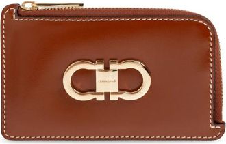 Ferragamo Portacarte Kaarthouder - Dames - Portefeuilles - Bruin - ONE Size - Leer - Accessoires