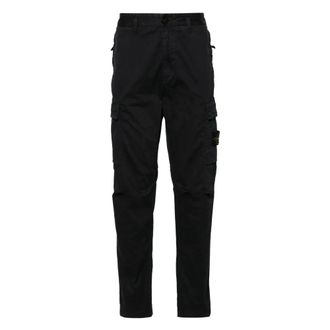 Stone Island Pantalone Regular Tapered - Heren - Slim Fit Broeken - Zwart - W29 - Katoen - Broeken