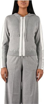 Elisabetta Franchi Felpa con cappuccio in maglia con logo - - Sweatshirts & Hoodies - Donna - Grigio - S