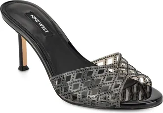 Nine West Mazzy Slide Sandal in Black at Nordstrom, Size 9.5