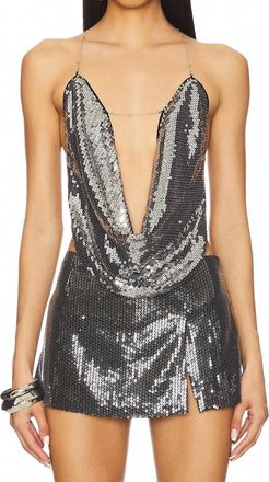 Jaded London Sequin Asteria Top In Black And Grey